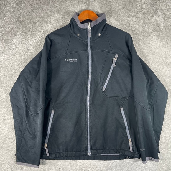 Columbia Vertex Interchange Jacket Mens Large Black Full Zip Core Fleece Lining - Picture 1 of 14